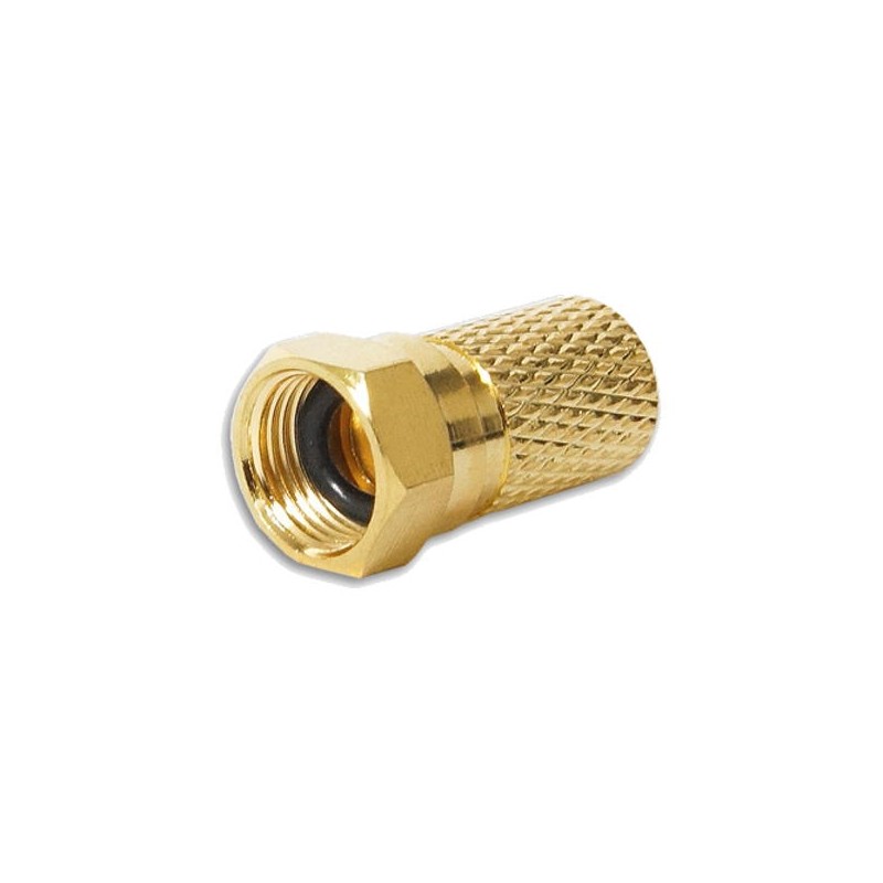 Connecteur F à Visser 7,5 mm en plaqué or avec joint torique