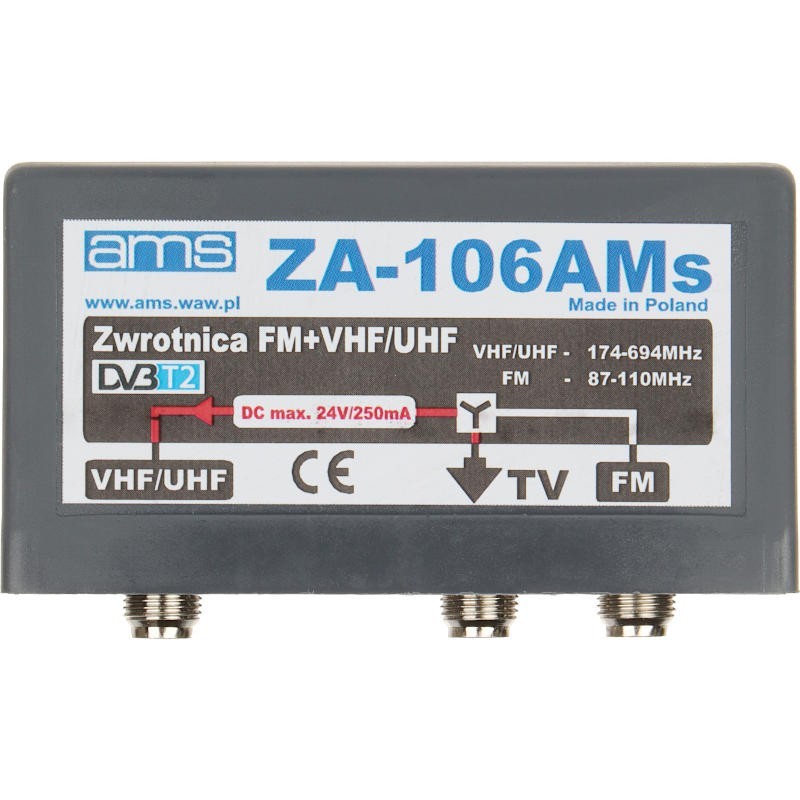 AMS ZA-106AMS Coupleur de Bande 2 Entrées FM/VHF-UHF