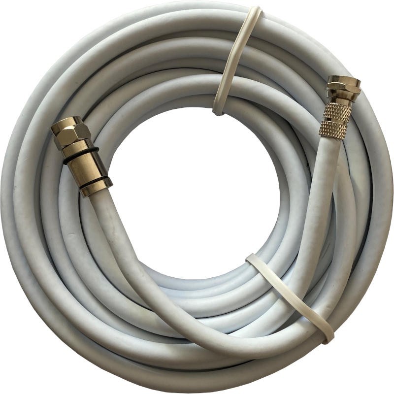 Câble Coaxial 7,5 m Cordon Blanc avec Fiches F