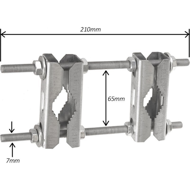 2 Colliers de Serrage Double Brides pour Mâts