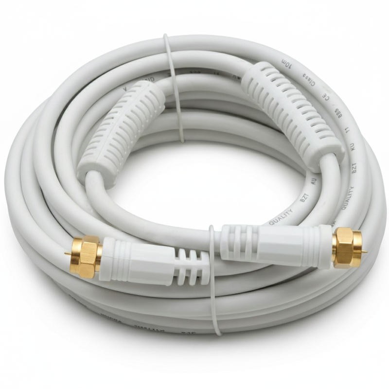 Câble Coaxial F Mâle/Mâle 5 m Or Ferrite