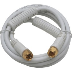 Câble Coaxial F Mâle/Mâle 1,5 m Or Ferrite