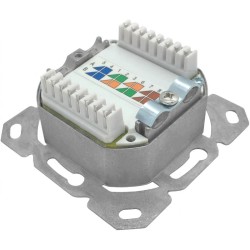 Prise Murale Réseau Cat. 6a 2 Ports RJ45 Blindées