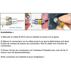 Cabelcon F-56 4.9 SI Connecteur F SELF INSTALL NiTin