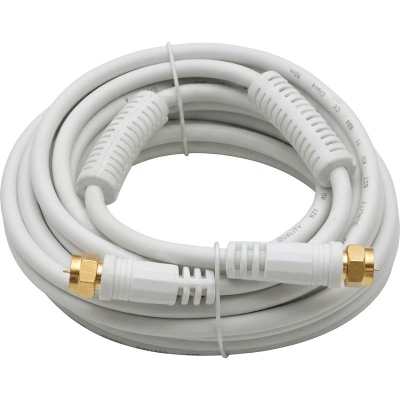 Câble Coaxial F Mâle/Mâle 5 m Or Ferrite