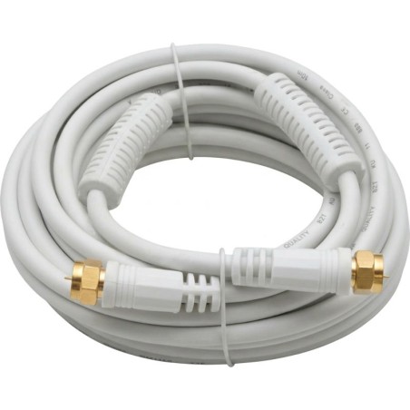 Câble Coaxial F Mâle/Mâle 5 m Or Ferrite