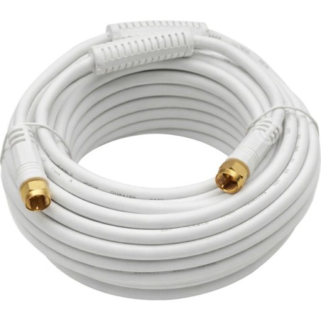 Câble Coaxial F Mâle/Mâle 10 m Or Ferrite