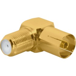 Raccord Coudé Métallique F femelle / 9,52 mm IEC femelle Or
