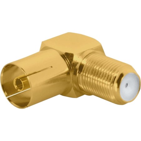 Raccord Coudé Métallique F femelle / 9,52 mm IEC femelle Or