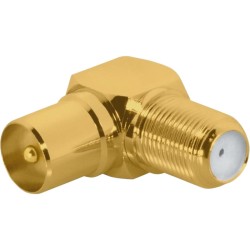 Raccord Coudé Métallique F femelle / 9,52 mm IEC mâle Or