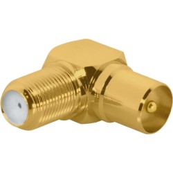 Raccord Coudé Métallique F femelle / 9,52 mm IEC mâle Or