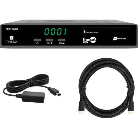 Triax THR 7640 Terminal FRANSAT UHD + Déport IR + Câble HDMI
