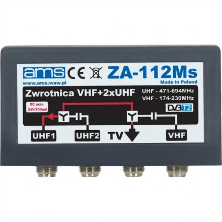 AMS ZA-112MS Coupleur de Bande 3 Entrées VHF/UHF/UHF LTE 700