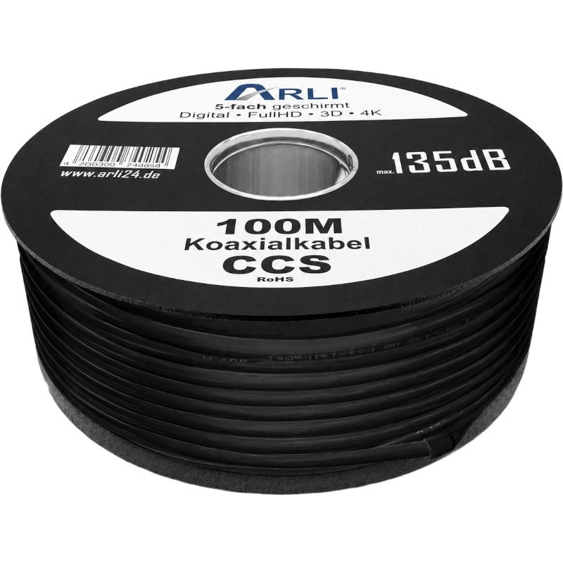 Câble Coaxial 18 PAtCa 135 dB 100 m Noir