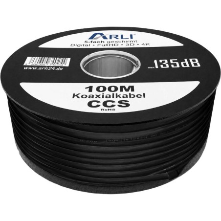 Câble Coaxial 18 PAtCa 135 dB 100 m Noir
