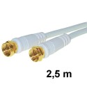 Câble Coaxial Connecteurs F Mâle/Mâle 2,5 m OR