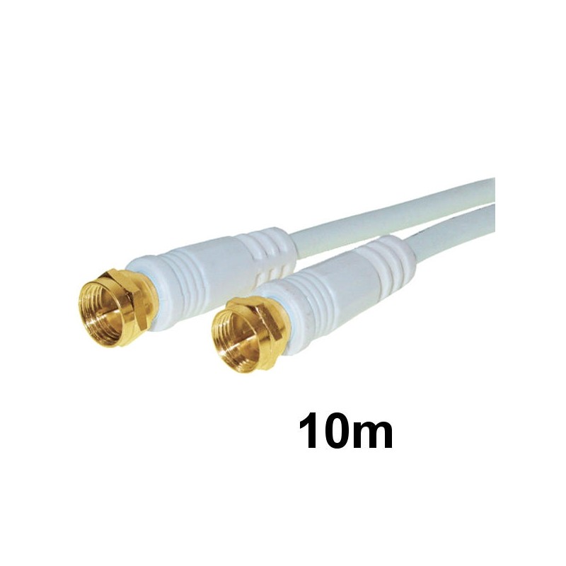 Câble Coaxial Connecteurs F Mâle/Mâle 10 m OR